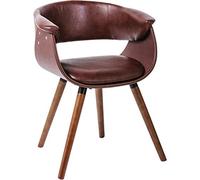 Kare Design Chaise Monaco, Nougat-Marron, Aspect Cuir, Hêtre Massif, Chaise Avec Accoudoirs, Chaise Salle a Manger, Deco Intérieur, Decoration Salon, Cuisine, Chambre, Maison, 72x58x47cm