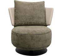 Kare Design Fauteuil Josh, Marron, Hauteur d'assise 42 cm, Fauteuil rembourré, Aspect Velours, pivotant à 360 °, pour Salon, 88 x 80 x 80 cm (H x l x P)