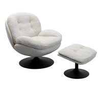 Kare Design Fauteuil pivotant et Repose-Pieds Stanford