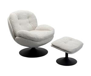 Kare Design Fauteuil pivotant et Repose-Pieds Stanford