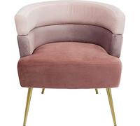 Kare Design Fauteuil Sandwich, Rose/Or, Aspect Velours, Pieds Acier, Style Élégante, Fauteuils Cocktail, Fauteil Salon, Deco Intérieur, Décoration Chambre, Maison, 74x65x64cm (H/L/P)