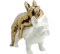 Kare Design Figurine Décorative Love Dogs, Or/Blanc, Porcelaine, Animal Chien, Sculpture, Style Élégante, Deco Intérieur, Décoration Chambre, Salon, Maison, Cadeau, 17x11x20cm (H/L/P)