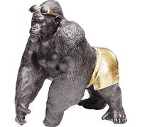 Kare Design Figurine Décorative Monkey Beach, Noir/Or, Animal Singe, Fait à la Main, Sculpture, Deco Intérieur, Décoration Chambre, Salon, Maison, Cadeau, 20x20x14cm (H/L/P)