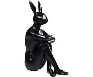 Kare Design Figurine Décorative Rabbit Gillie, Noir, Animal Lapin, Sculpture, Deco Interieur, Decoration Chambre, Salon, Maison, 39x26x15cm