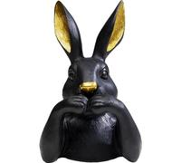 Kare Design Figurine Décorative Sweet Rabbit, Noir, Or, Animal Lapin, Sculpture, Deco Intérieur, Decoration Chambre, Salon, Maison, Cadeau, 23 x 14 x 13 cm