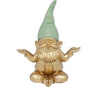 Kare Design Figurine Décorative Zwerg Meditation Doré/Or-Vert, 19cm hauteur