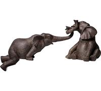 Kare Design Figurines Décoratives Elefant Zirkus, Marron, Lot de 2, Animal Éléphant, Deco Intérieur, Décoration Chambre, Salon, Couloir, Maison, Cadeau, 22x54x18 cm (H/L/P)