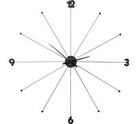 KARE Horloge murale Like Umbrella 100 cm noire acier numérique (sans pile)