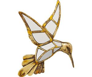 Kare Design Hummingbird Mirror, Or, 3D Effect, 32x27x4cm | Wall decoration with hummingbird motif, statement piece for home decor, mirror effect