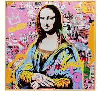Kare Design Impression sur toile La Viva Woman Multicolore 100 x 100 cm Verre Moderne Abstrait Pop Art Salon