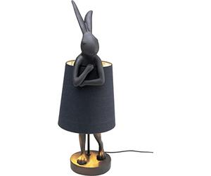Kare Design Lampe de table Animal Rabbit 6 Noir mat, Noir, 68x23x26 Cm, Luminaire d’intérieur lampe de table, Lampe de table décorative, Lampe sculpture, Motif animal sculptural, Salon