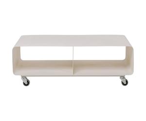 KARE Design Lowboard Lounge M, crème, métal, Moderne, étagère de Rangement Enroulable, Meuble Peu encombrant, décoration de Chambre, décoration d'intérieur pour Salon, Chambre à Coucher, 90 x 30 x 42