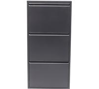 Kare Design Meuble à chaussures Caruso 3, anthracite, acier, meuble chaussure, rangement chaussure, rabattable, pour couloir, entree, 103x50x15cm