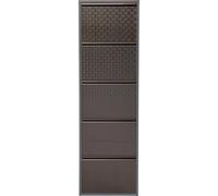 Kare Design Meuble à Chaussures Caruso 5, Argenté, Acier, Meuble Chaussure, Rangement Chaussure, Rabattable, pour Couloir, Entrée, 170x50x15cm (H/L/P)