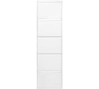 Kare Design Meuble à Chaussures Caruso 5 volets, Blanc, Acier, Rabattable