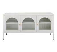 Kare Design Naxos - Meuble Bas de Rangement avec 3 Portes - Structure en Acier - pour Salon - Blanc - 60 x 120 x 40 cm (H x l x P)