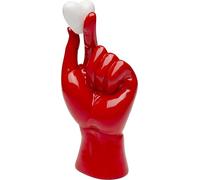 Kare Design Objet de décoration Holding Heart - Rouge - Accessoire d'intérieur - Fait à la Main avec Un cœur - 26 x 11 x 7 cm (H x l x P)