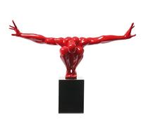 Kare Design Objet décoratif athlète, rouge/noir, marbre, sculpture, deco, decoration chambre, maison, salon, cadeau homme, 52x75x23cm