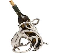 Kare Design Porte-bouteilles Octopus, Argent, Aluminium, 23x17x20 cm