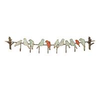 Kare Design Porte Manteau Murale Bird Party, Multicolore, Acier, 8 Patères, Animal Oiseaux, Vestiaire Entrée, Deco Intérieur, Décoration Chambre, Couloir, 19x102x6 cm (H/L/P)