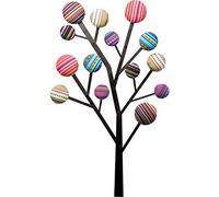 Kare Design Porte Manteau Murale Bubble Tree, Multicolore, Acier, Coton, 6 Patères, Murale, Deco Intérieur, Décoration Chambre, Vestiaire Entrée, Couloir, 111x65x7cm (H/L/P)