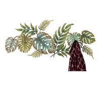 Kare Design Portemanteau Murale Jungle Party, Vert, Acier, 6 Patères, Murale, Deco Intérieur, Décoration Chambre, Vestiaire Entrée, Couloir, 43x115x7cm (H/L/P)