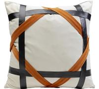 Kare Design Ring of Fire Coussin décoratif, Aspect Cuir, Amovible, avec Fermeture éclair, avec Rembourrage, Motif géométrique, décoratif, Aspect Cuir, 45 x 45 cm (H x l)