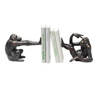 Kare Design Sculpture Serre-Livres Monkey, Noir/Cuivré, Lot de 2, Déco