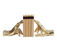 Kare Design Serre-Livres Holding Fingers (2, Set), Or, Motif Main, Objet Décoratif, Décoration Intérieure, Antique Chic, Deco Chambre, Salon Bureau, Maison, Cadeau, 21 x 14 x 16 cm