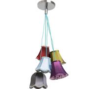 Kare Design Suspension Saloon Flowers 5, multicolore, soie, suspension luminaire, lampe salon, chambre,110x45x45cm (Ampoule Non Incluse), Coloré