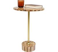 Kare Design Table Basse Domero Geo, Marron, diamètre 40 cm, Table Salon/canapé, Petits espaces, Design d'échecs, Chambre à Coucher, Salle à Manger, Couloir