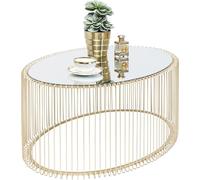 Kare Design Table Basse Wire Uno, Laiton, Acier, Verre, Style Moderne, Deco Intérieur, Décoration Chambre, Salon, Maison, 41x60x90 cm (H/L/P)