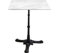 Kare Design Table Bistrot carrée 60x60cm marbre Blanc