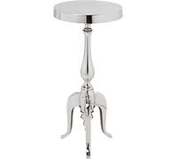 Kare Design Table d´Appoint Barocco Alu, Argent, Rond, Table de Salon, Diamètre 27 cm, Capacité de Charge max 20kg, Meuble, Deco Intérieur, Décoration Chambre, Salon