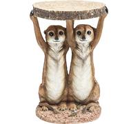 Kare Design Table d'Appoint Animal Suricate Sisters, Marron, Rond, Diamètre 33 cm, Table de Salon, Meuble, Cadeau, Deco Intérieur, Décoration Chambre, Maison