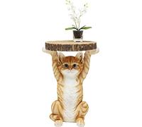 KARE Table d'appoint Animal Ms. Cat, rond Ø33 cm, marron/orange, motif chat