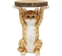 KARE Table d'appoint Animal Ms. Cat, rond Ø33 cm, marron/orange, motif chat