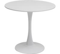 Kare Design Table Schickeria, Blanc, Bois MDF, Pied en Acier, Diamètre 80 cm, Minimaliste, Table a Manger, Table Ronde pour 4 Personnes, Salle à Manger, Salon, Bureau