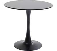 Kare Design Table Schickeria, Noir, Bois MDF, Pied en Acier, Diamètre 80cm, Style Minimaliste, Moderne, Table a Manger, Table Ronde pour 4 Personnes, Salle à Manger, Salon, Bureau