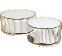 Kare Design Tables Basses Wire Double Laiton Set de 2