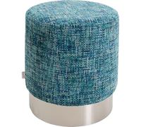 Kare Design Tabouret Berry High - Argenté/Bleu Clair - Diamètre : 39 cm - Rond - Minimaliste - Facile d'entretien - Couloir