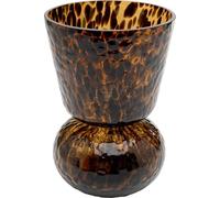 Kare Design Vase Caramel Marron - Hauteur : 26 cm - Vase décoratif - Accessoire d'intérieur - Imperméable - À Motifs - Verre - Salon