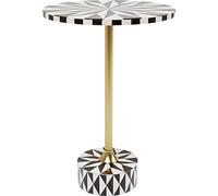 Kare Domero Star Table d'appoint Design Blanc/Marron Diamètre 40 cm Table de Salon, Table d'appoint, Table Basse, Structure en Acier, Table d'appoint canapé 60 x 40 x 40 cm (H x l x P)
