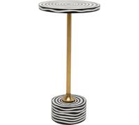 Kare Domero Swirl Table d'appoint Design Noir/Blanc Diamètre 25 cm Table Basse pour Salon Table de Chevet Structure en Acier
