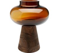 Kare Earthy Vase Design en Verre pour Fleurs Fait à la Main Marron 21 cm
