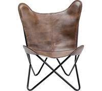 Kare Fauteuil California en Cuir Marron foncé, 93x70x75cm