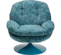 Kare Fauteuil pivotant Design Cosy - Bleu - 84 x 81 x 83 cm - Hauteur d'assise 46 cm - Pivotant à 360° - Rétro - pour Salon