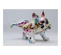 Kare Figurine décorative Design Bouledogue Splash, Multicolore, Chien, polyrésine, pièce Unique, partiellement fabriquée à la Main, 32 x 18 x 21 cm (H x l x P)
