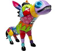 Kare Figurine décorative Design Donkey Patchwork - Multicolore - Peint à la Main - Pièce Unique - Objet décoratif pour Salon et étagères - Grande décoration - Design Animal - 54 x 58 x 23 cm (H x l x