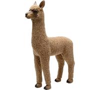 Kare Figurine décorative Design Happy Alpaca - Marron - Motif alpaga - Peint à la Main - Pièce Unique - 48 x 31 x 10 cm (H x l x P)
